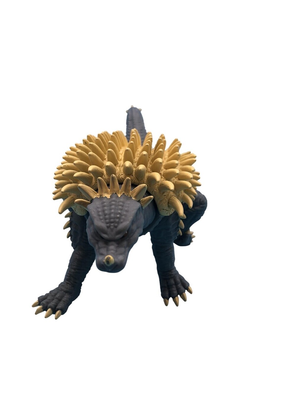 Spiked Armored Dinosaur Monster Action Figure Toy Gray Yellow 6in Unboxed